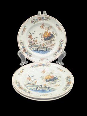Wedgwood Lotus Georgetown Collection Three Bread Plates Crazing Gray Marks